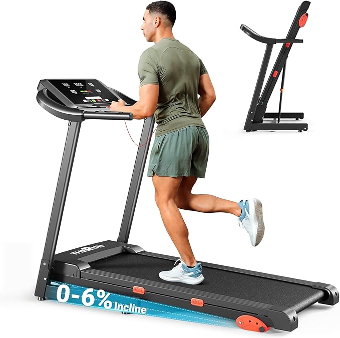 THERUN Incline Treadmill for Running and Walking, 300 lbs Weight Capacity, Wide Belt, 3.0 HP, 18" LED Screen, 2 Layers Shock-Absorbing