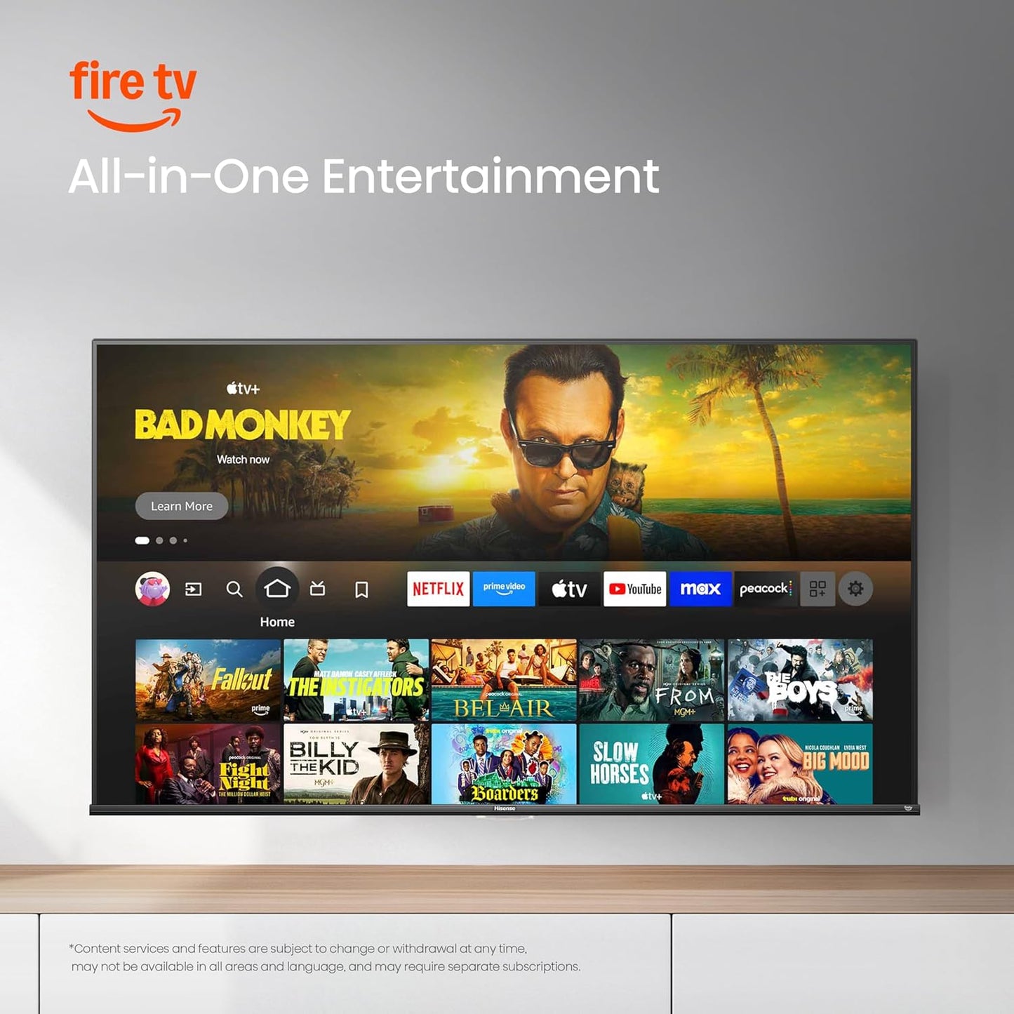 Hisense 65" Class A7 Series (65A7NF,2025 Model) 4K UHD Smart Fire TV, Voice Remote with Alexa, Wide Color Gamut, HDR10+, Dolby Vision, Dolby Atmos, Game Mode, ALLM, Stream Live TV Without Cable