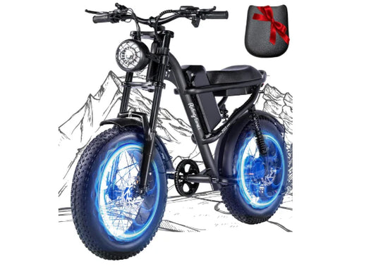 Riding'times 1500W Electric Bike for Adults Full Suspension, Long Seat Dirt Bike with 20"