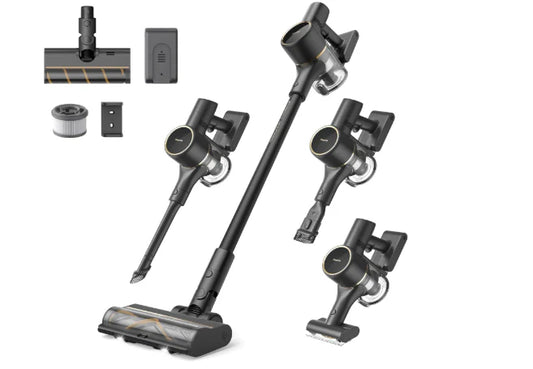 DREAME R10 Pro Cordless Vacuum Cleaner for Home, 6-in-1 Cordless Stick Vacuum Rechargeable, 65Mins Runtime, Powerful Suction, Wireless Vacuum Cleaner for Hardwood Floor, Carpet, Tile, Pet Hair, Black